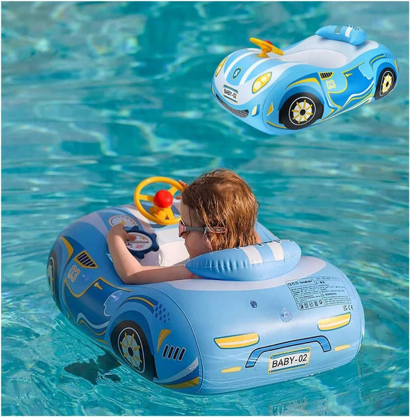 RADSHSP Baby Pool Float 3D Car Baby Floaties for Toddlers 12-48 Months Heavy Duty Infant Swim Float Toddlers Pool Floats Kids Swim Floaties Swimming Pool Floats for 1-4 Years Toddler Floaties for Boys & Girls - Image 1